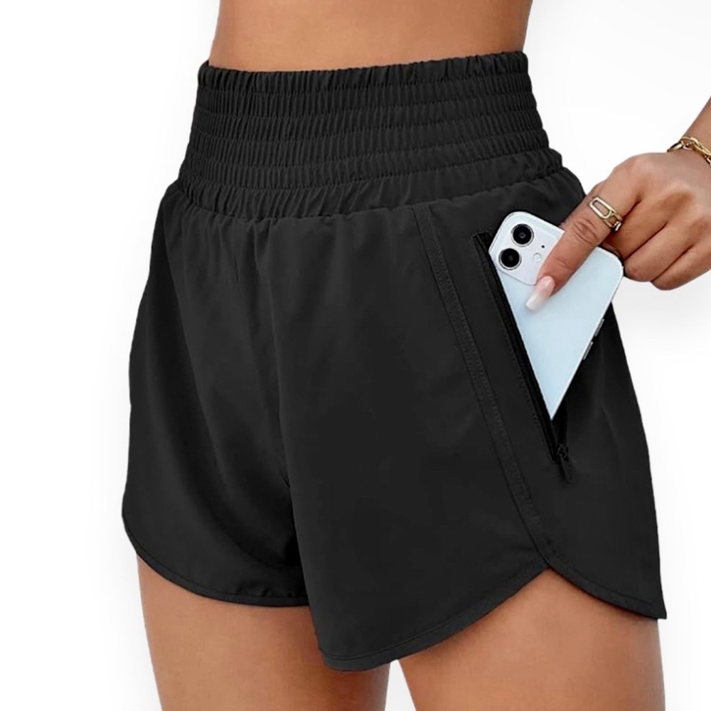 High Waisted Athletic/Running Shorts, Black